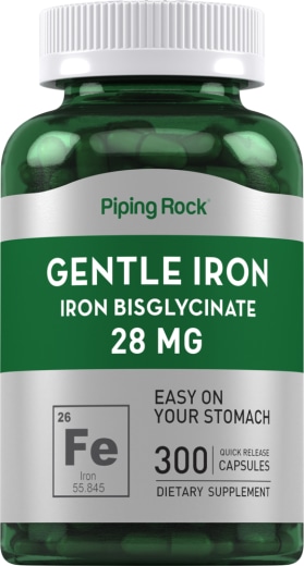 Gentle Iron (Eisenbisglycinat), 28 mg, 300 Kapseln mit schneller Freisetzung