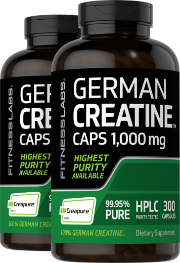 German Creatina monoidrato (Creapure), 1000 mg, 300 Capsule, 2  Bottiglie