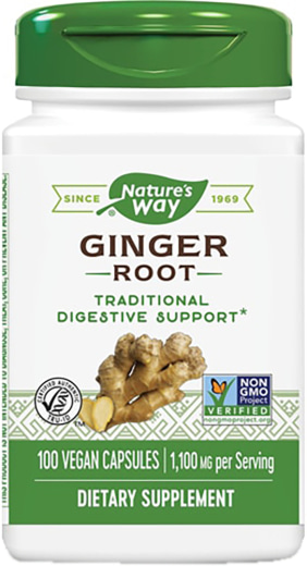 Ginger Root, 1100 mg, 100 Vegan Capsules