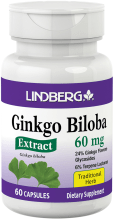Ginkgo Biloba Ekstrak Diseragamkan, 60 mg, 60 Kapsul