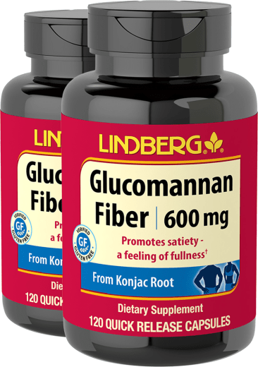 Glucomannan Fiber, 600 mg, 120 Quick Release Capsules, 2  Bottles