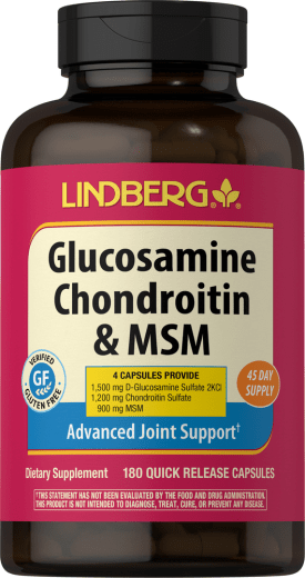 Glukozamina, chondroityna i MSM, 180 Kapsułki o szybkim uwalnianiu