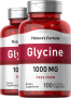 Glycin , 1000 mg, 100 Kapsler for hurtig frigivelse, 2  Flasker