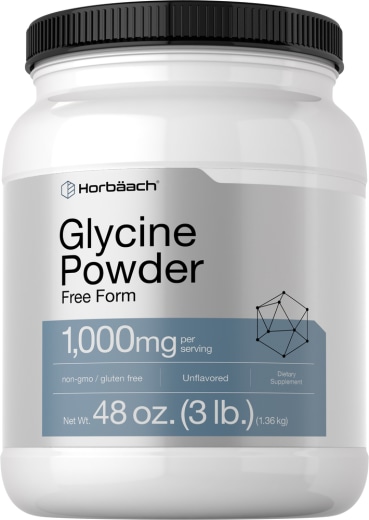 Glycine Powder, 1000 mg, 48 oz (3 lb) Bottle
