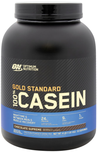 Gouden standaard 100% caseïne-proteïnepoeder (chocolade superieur), 4 lb (1.81 kg) Fles
