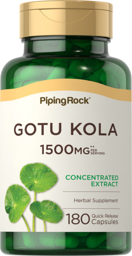 Gotu Kola , 1500 mg (pr. dosering), 180 Kapsler for hurtig frigivelse