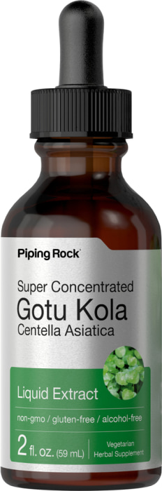 Extrait liquide de Gotu Kola sans alcool, 2 fl oz (59 mL) Compte-gouttes en verre