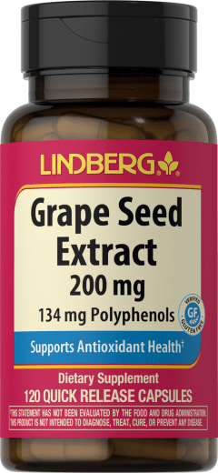 Druekerneekstrakt , 200 mg, 120 Kapsler for hurtig frigivelse
