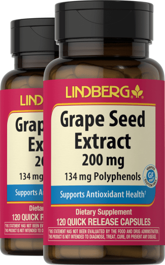Druivenpitolie-extract , 200 mg, 120 Snel afgevende capsules, 2  Flessen