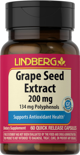 Extrato de grainha de uva , 200 mg, 60 Cápsulas de Rápida Absorção