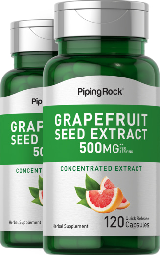 Grapefruitkernextrakt, 500 mg (pro Portion), 120 Kapseln mit schneller Freisetzung, 2  Flaschen