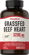 Grass Fed Beef Heart, 3200 mg (per serving), 200 Quick Release Capsules