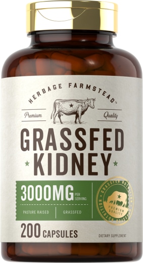 Grass Fed Beef Kidney, 3000 mg, 200 Kapseln