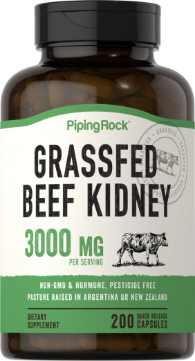 Grass Fed Beef Kidney, 3000 mg, 200 Quick Release Capsules