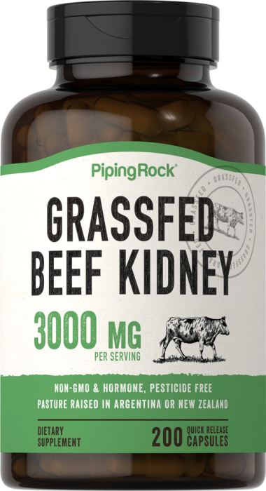 Grass Fed Beef Kidney, 3000 mg (per serving), 200 Quick Release Capsules