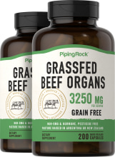Grass Fed Beef Organs, 3250 mg (per serving), 200 Quick Release Capsules, 2  Bottles