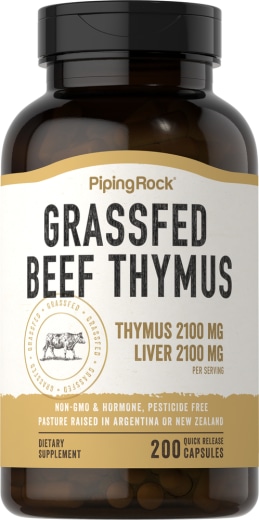 S travo krmiljen goveji timus , 2100 mg, 200 Kapsule s hitrim sproščanjem