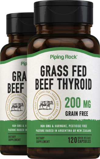 Grass Fed Beef Thyroid, 200 mg, 120 Quick Release Capsules, 2  Bottles