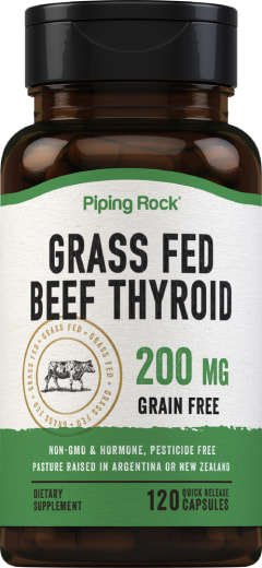 Tarczyca wołowa karmiona trawą, 200 mg, 120 Kapsułki o szybkim uwalnianiu