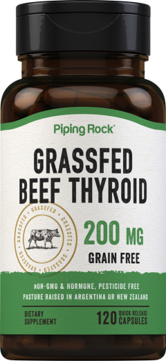 Tiroides de ternera alimentada con hierba, 200 mg, 120 Cápsulas de liberación rápida