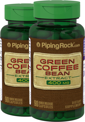 Green Coffee Bean 50% Chlorogenic Acid, 400 mg, 90 Quick Release Capsules, 2  Bottles