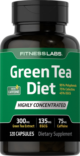 綠茶萃取物含咖啡因, 300 mg, 120 膠囊