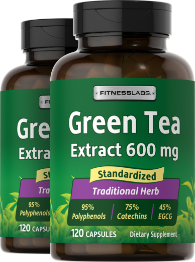 Grøn te-ekstrakt, 600 mg, 120 Kapsler, 2  Flasker