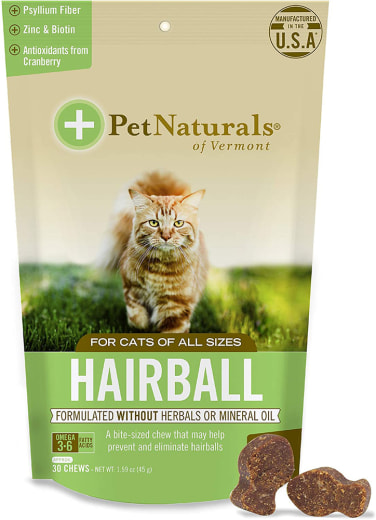 Haarballen-Ausscheidehilfe für Katzen (Kaustücke mit Hähnchenaroma), 30 Kaubonbons