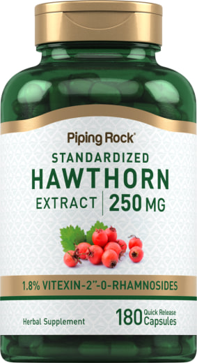 Ekstrak Hawthorn (Piawai), 250 mg, 180 Kapsul Lepas Cepat