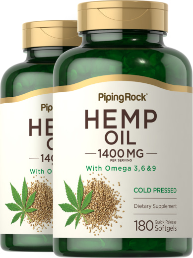 Hemp Seed Oil (Cold Pressed), 1400 mg, 180 Quick Release Softgels, 2  Bottles