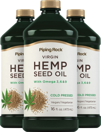 Hemp Seed Oil (Cold Pressed), 16 fl oz (473 mL) Bottles, 3  Bottles