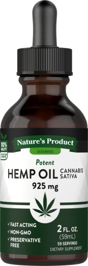 Hemp Seed Oil Liquid, 925 mg, 2 fl oz (59 mL) Dropper Bottle