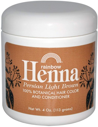 Corante para o cabelo e condicionador castanho claro Henna persa, 4 oz (113 g) Boião