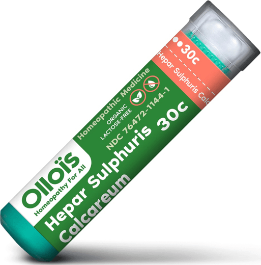 Hepar Sulphuris Calcareum 30X Homeopathic Formula for Cough, Colds, 80 Pellets