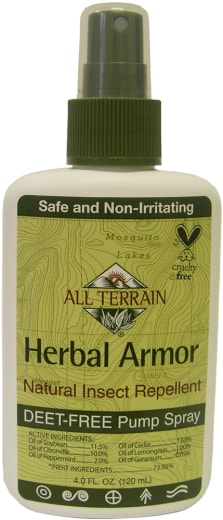 Spray Repelente de Insetos Herbal Armor, 4 oz (113 g) Frasco