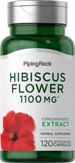 Hibiskus-Blüte , 1100 mg, 120 Kapseln mit schneller Freisetzung