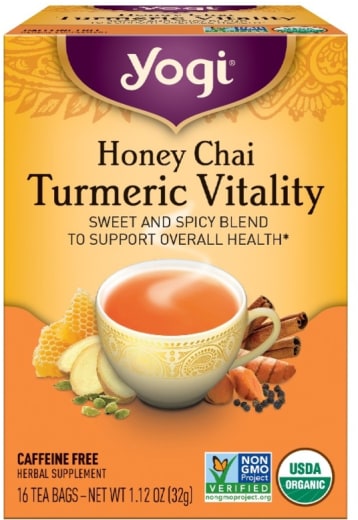 Chá de curcuma mel (Orgânico), 16 Saquetas de chá