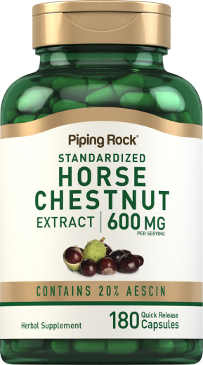 Hestekastanje (standardisert ekstrakt), 600 mg (per dose), 180 Hurtigvirkende kapsler