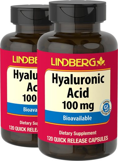 Hyaluronsyre, 100 mg, 120 Hurtigvirkende kapsler, 2  Flasker