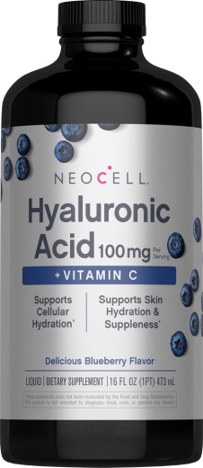 Hyaluronic Acid plus C Liquid, 16 FL OZ Delicious Blueberry Flavor
