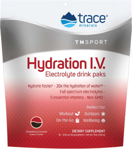 Hidrante I.V. Bebida de Eletrólitos, Sabor coco e morango, 16 Embalagens