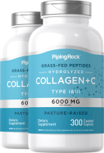 Hydrolyzed Collagen Type I & III, 6000 mg (per serving), 300 Coated Caplets, 2  Bottles