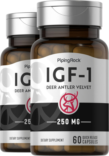 IGF-1 hertengeweifluweel, 60 Snel afgevende capsules, 2  Flessen