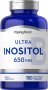 Inositol , 650 mg, 180 Cápsulas de Rápida Absorção