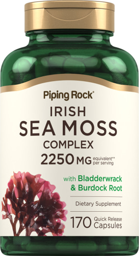 Irish Sea Moss Complex with Bladderwrack & Burdock Root, 2250 mg, 170 Quick Release Capsules