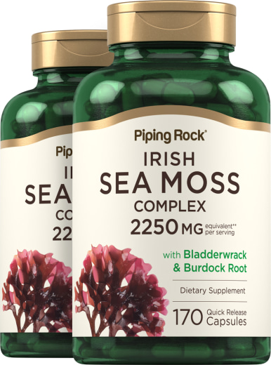Irish Sea Moss Complex with Bladderwrack & Burdock Root, 2250 mg, 170 Quick Release Capsules, 2  Bottles