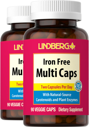 Iron Free Multi Caps, 90 Kapsul Vegetarian, 2  Botol