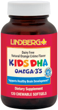 DHA Omega-3 pour enfants à croquer (crème à l' orange naturelle), 200 mg (par portion), 120 Capsules