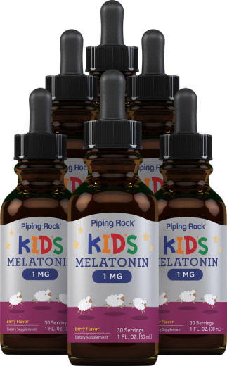 Melatonina para niños, 1 mg, 1 fl oz (30ml) Frascos con dosificador, 2  Frascos con dosificador