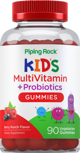 Gominolas multivitamínicas + probióticos para niños (Ponche delicioso de bayas) , 90 Vegetariska gummies